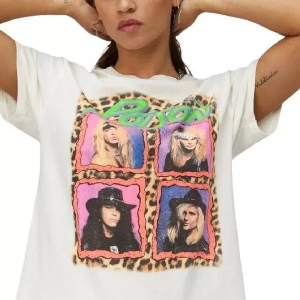 Daydreamer Poison Talk Dirty To Me Tour Tee Short Sleeve Medium Cream(1542-43) - Picture 6 of 6